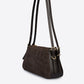 MIREILLE Leather Top Handle Bag - Dark Brown