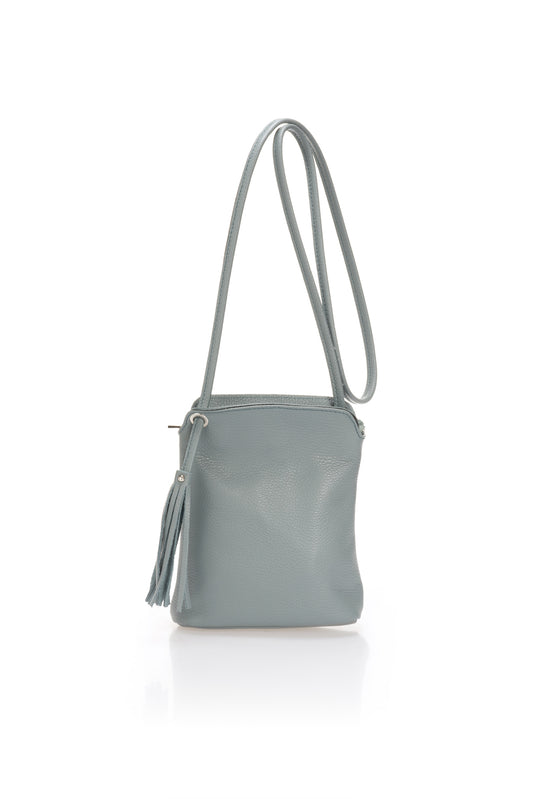 Leather Crossbody Bag 3547 - Mineral Blue