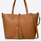 ROMY Leather Top Handle Bag - Cognac