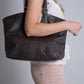 VERONICA Leather Top Handle Bag - Brown