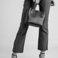 MINA Leather Top Handle Bag - Red