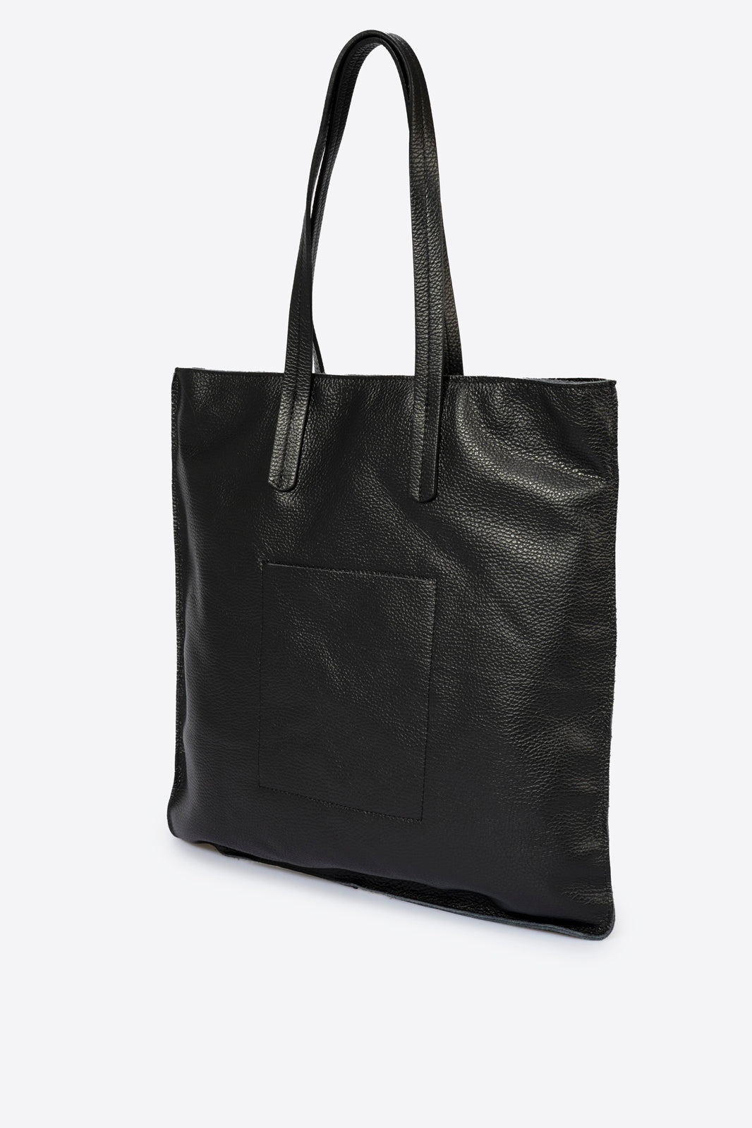 Leather Top Handle Bag 3638 - Black