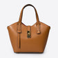 MIRTA Leather Top Handle Bag - Cognac