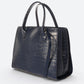 CASSANDRA Leather Top Handle Bag - Navy