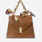 AYLA Leather Top Handle Bag - Brown