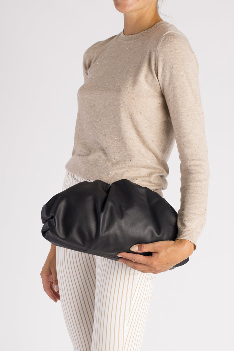Leather Crossbody Bag 5634 - Black