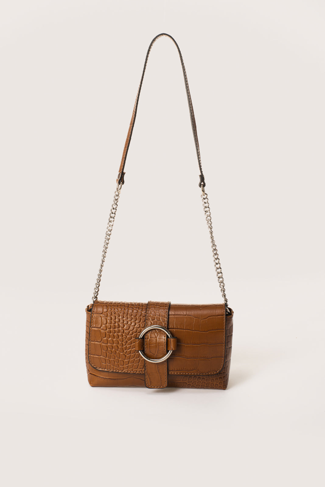Leather Crossbody Bag 3434 - Cuoio