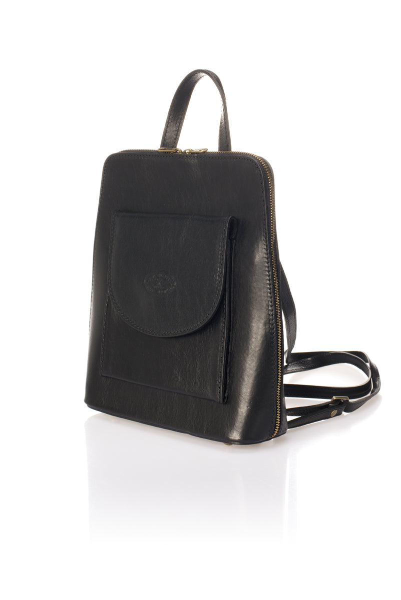 Leather Backpack 1028 - Black