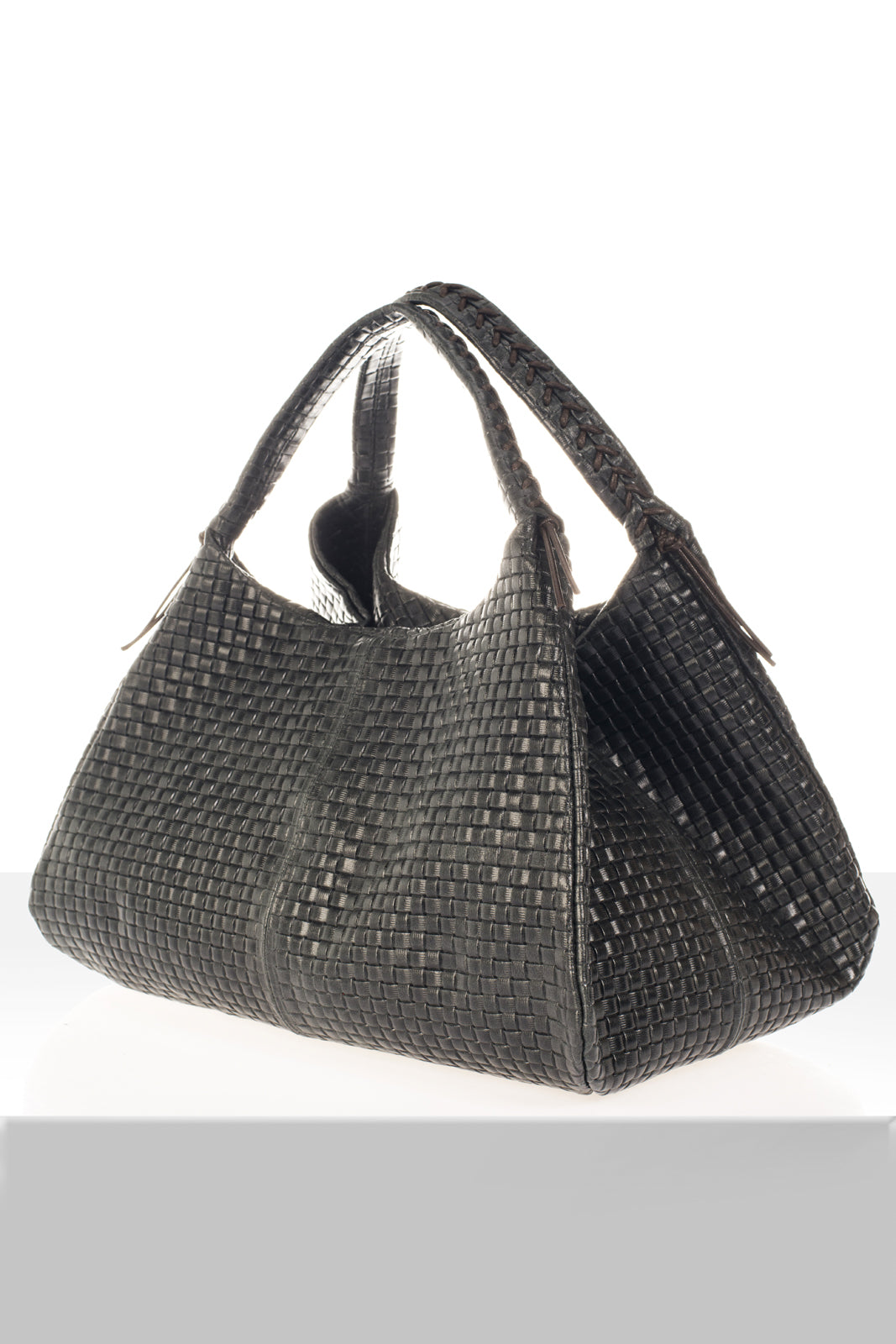 Leather Tote Bag 9914 - Black
