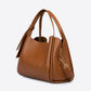 ATHENA Leather Top Handle Bag - Cognac