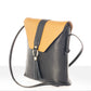Leather Crossbody Bag 3552 - Black + Cognac