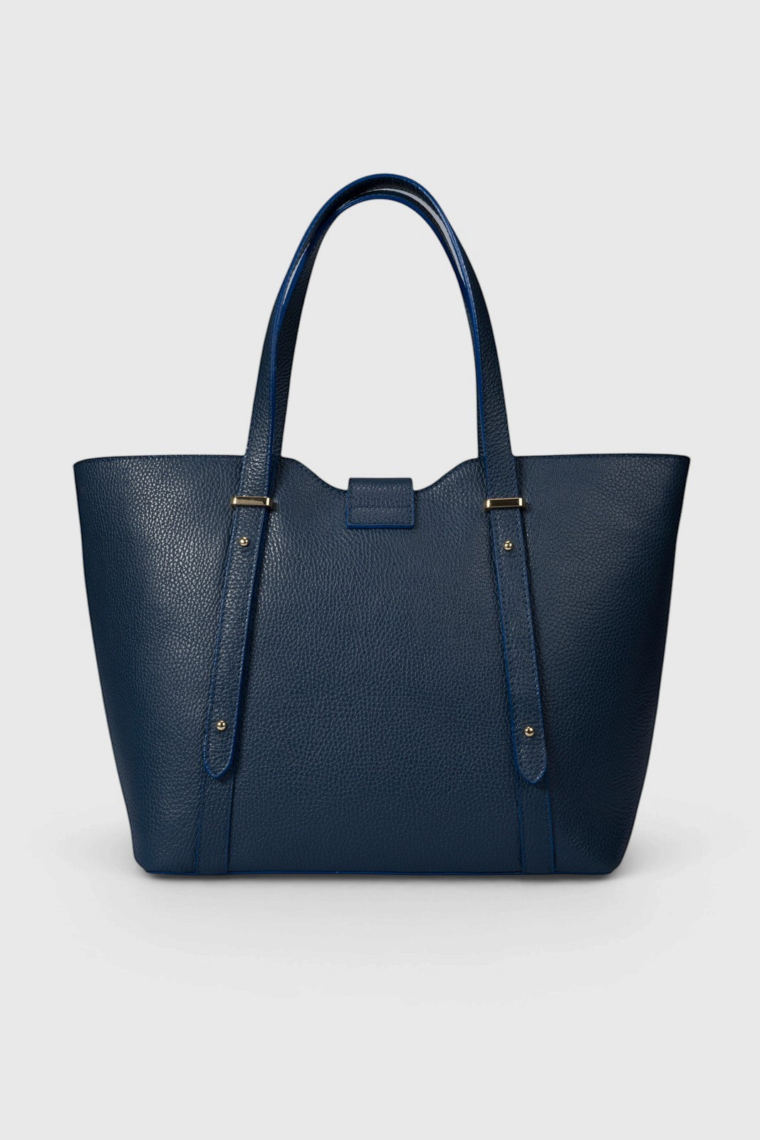 RAINA Leather Top Handle Bag - Blue