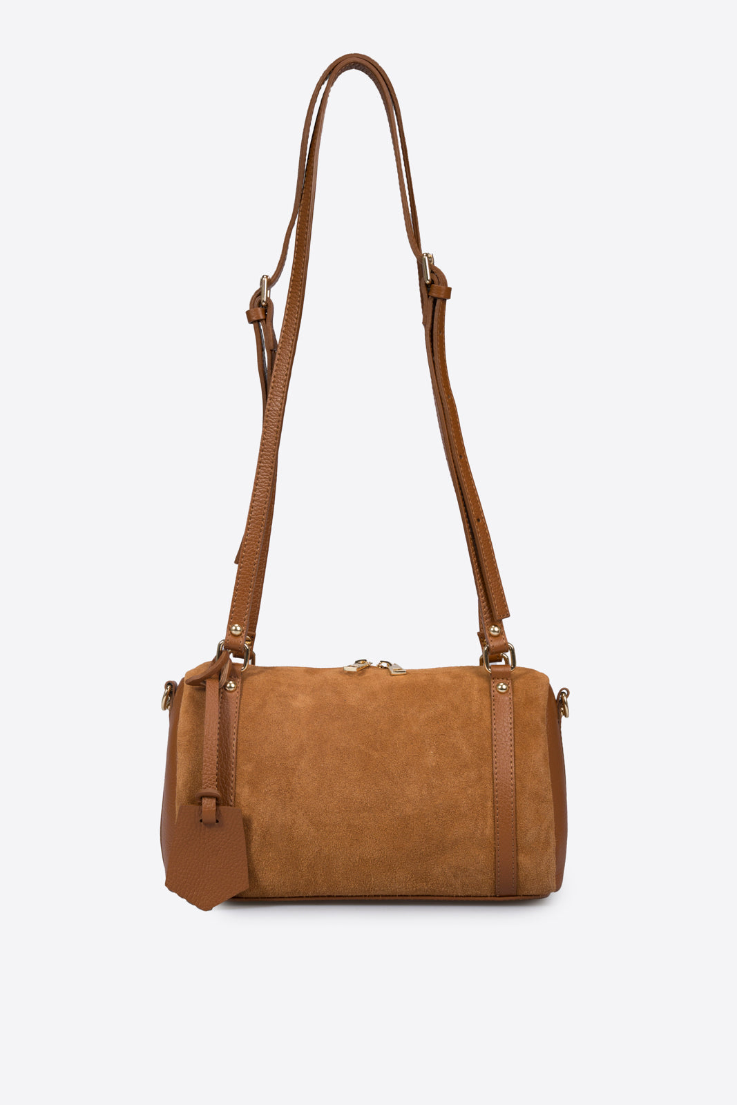 NOOR Leather Bowling Bag - Cognac