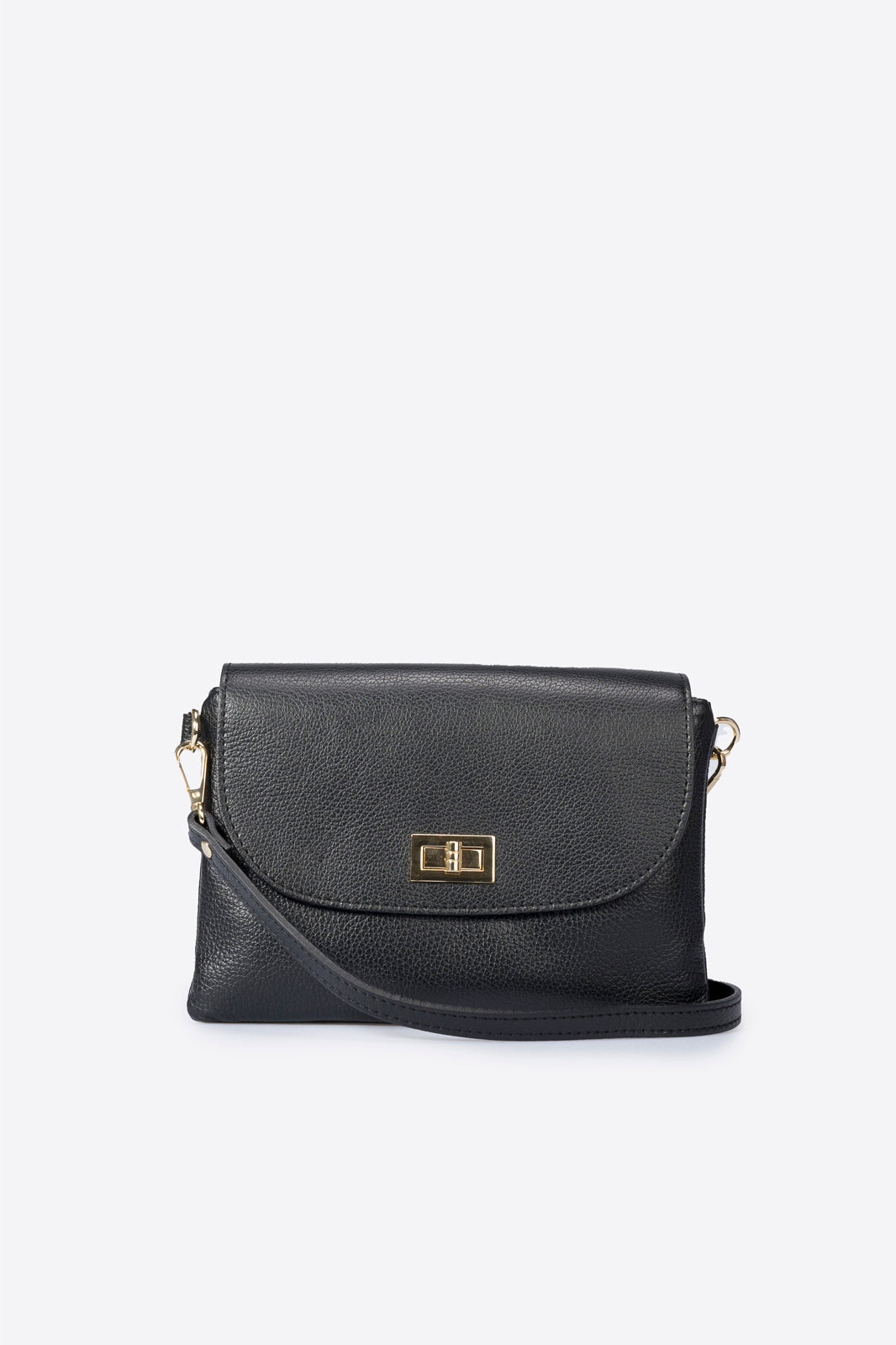 NORAH Leather Crossbody Bag - Black