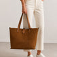 MABEL Leather Tote Bag - Cognac