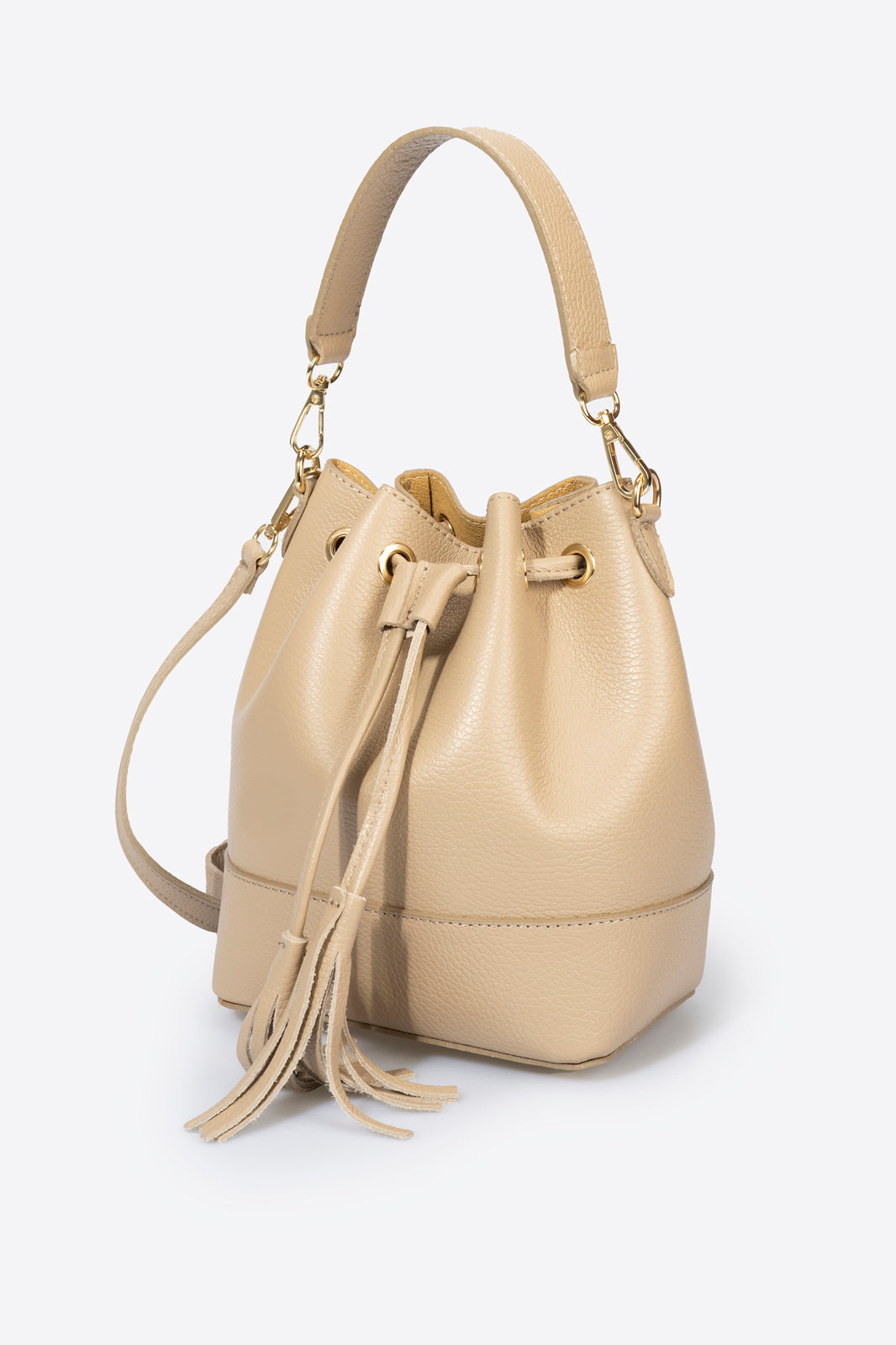 Leather Bucket Bag 5150 - Taupe