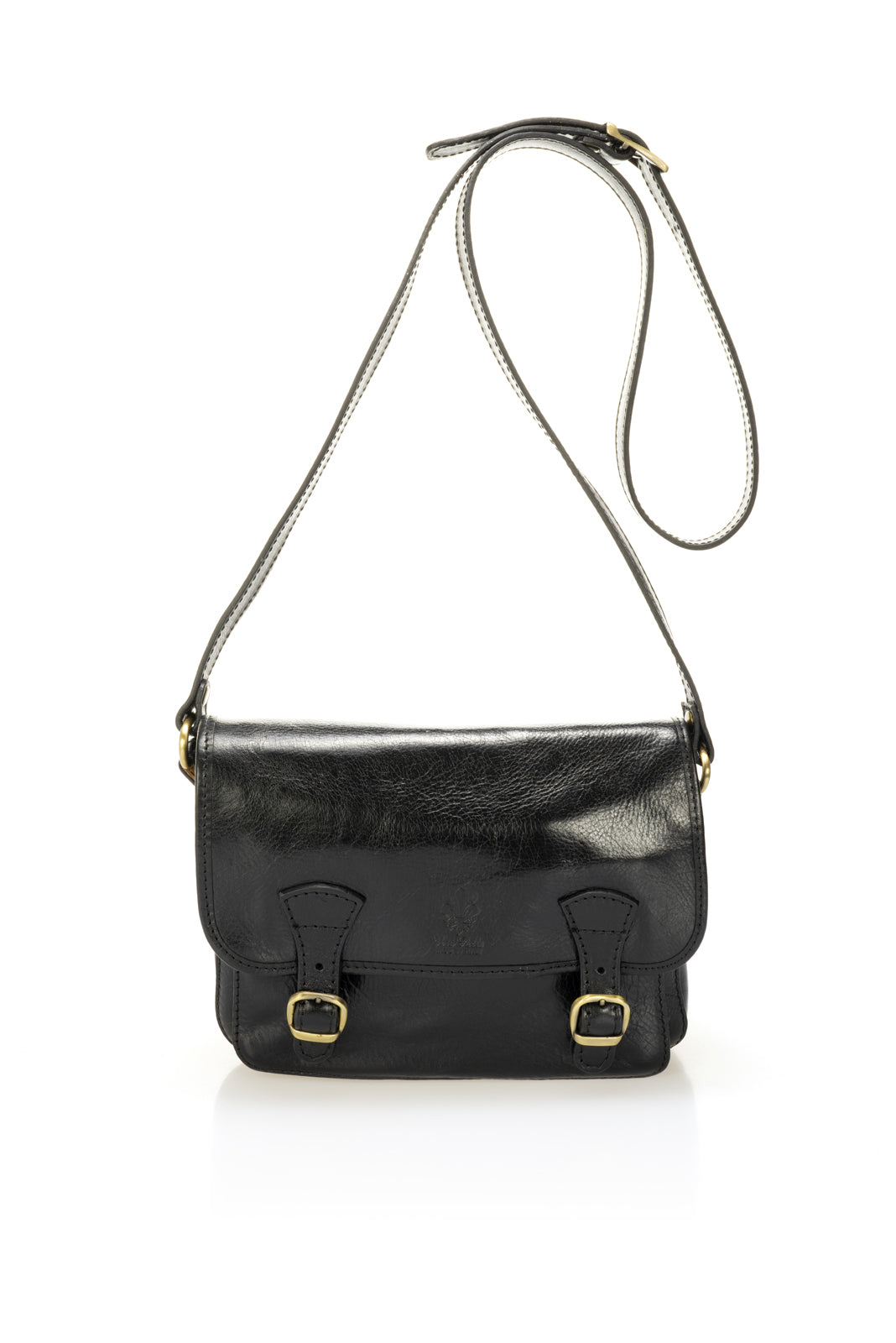 Leather Top Handle Bag 8037 - Black