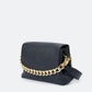 Leather Shoulder Bag 9647 - Black