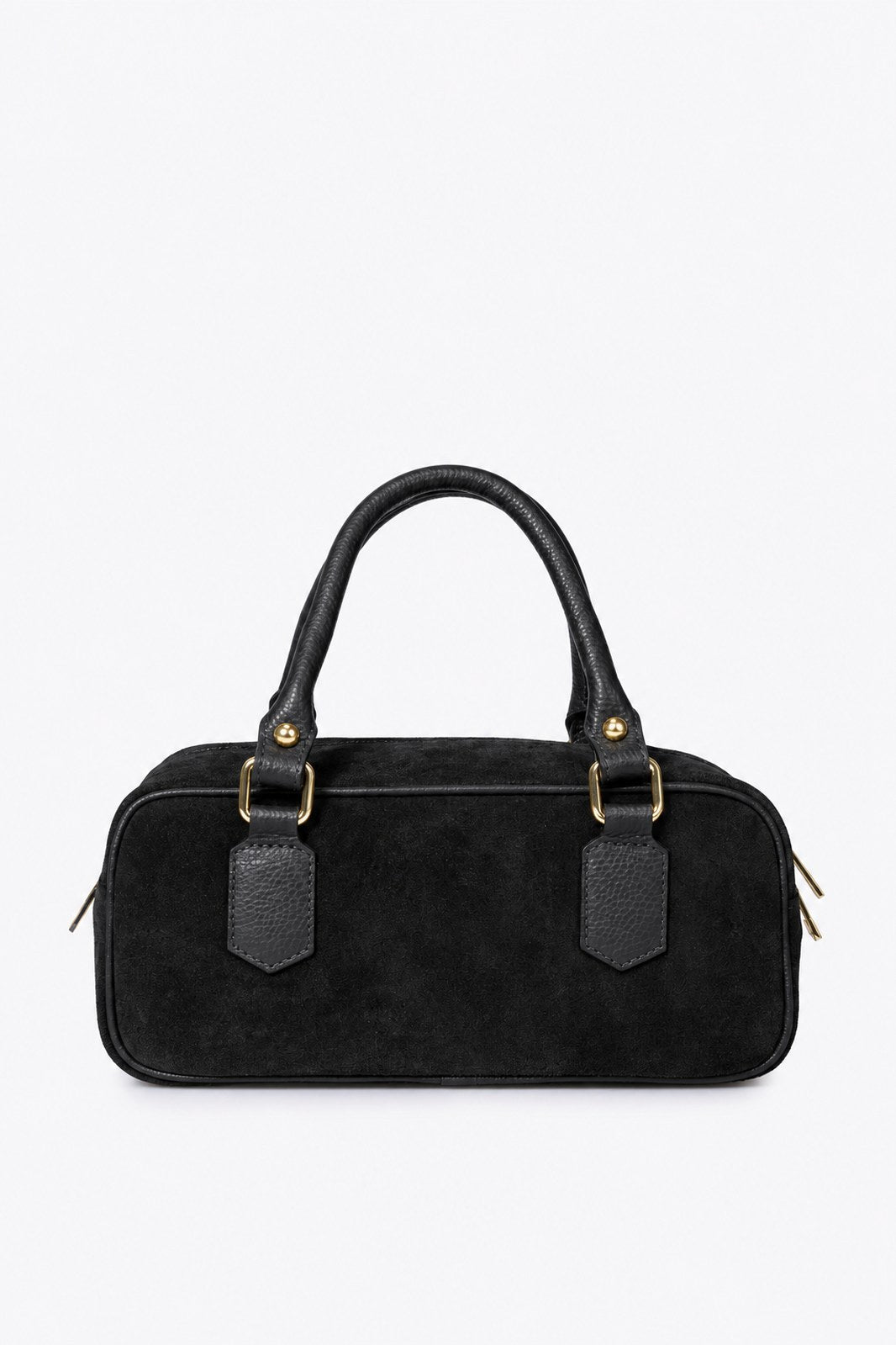 TIANNA Leather Top Handle Bag - Black