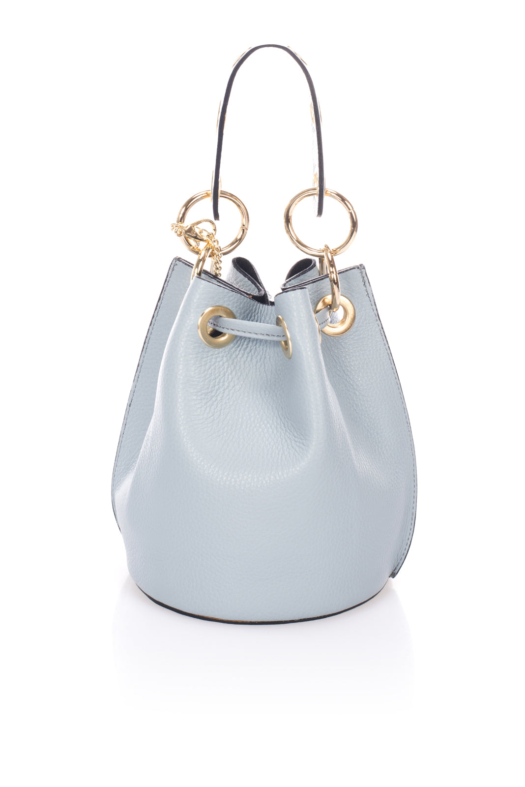 Leather Bucket Bag 5549 - Mineral Blue