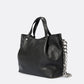 DIARA Leather Top Handle Bag - Black