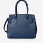 GRETA Leather Top Handle Bag - Blue
