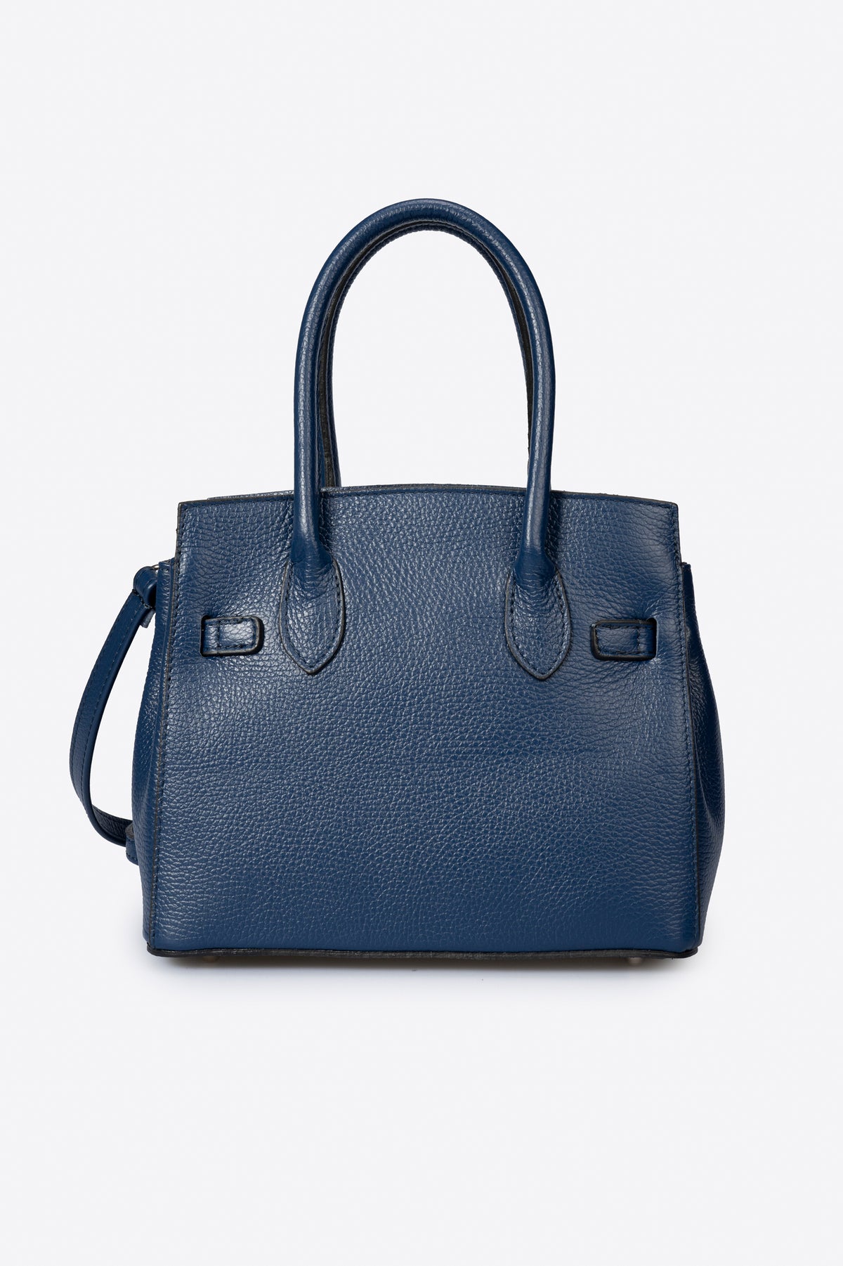 GRETA Leather Top Handle Bag - Blue