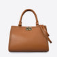 LIDIA Leather Top Handle Bag - Cognac