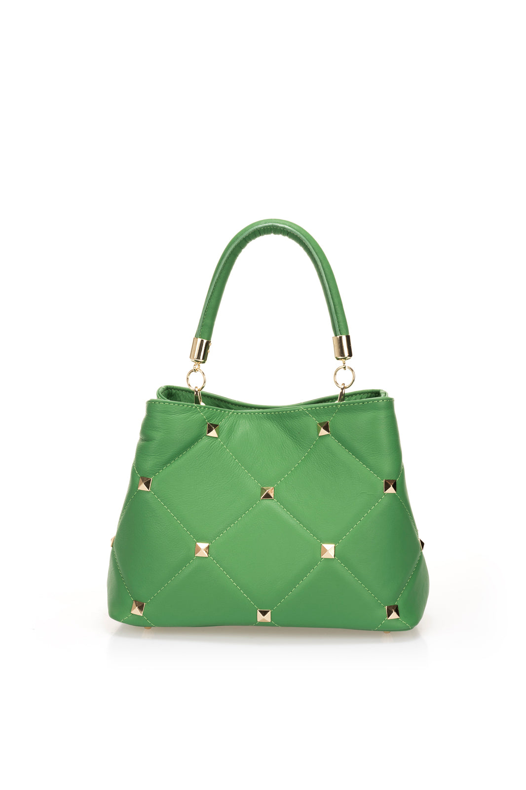 Leather Top Handle Bag 1346 - Green