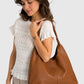 NAYA Leather Top Handle Bag - Cognac