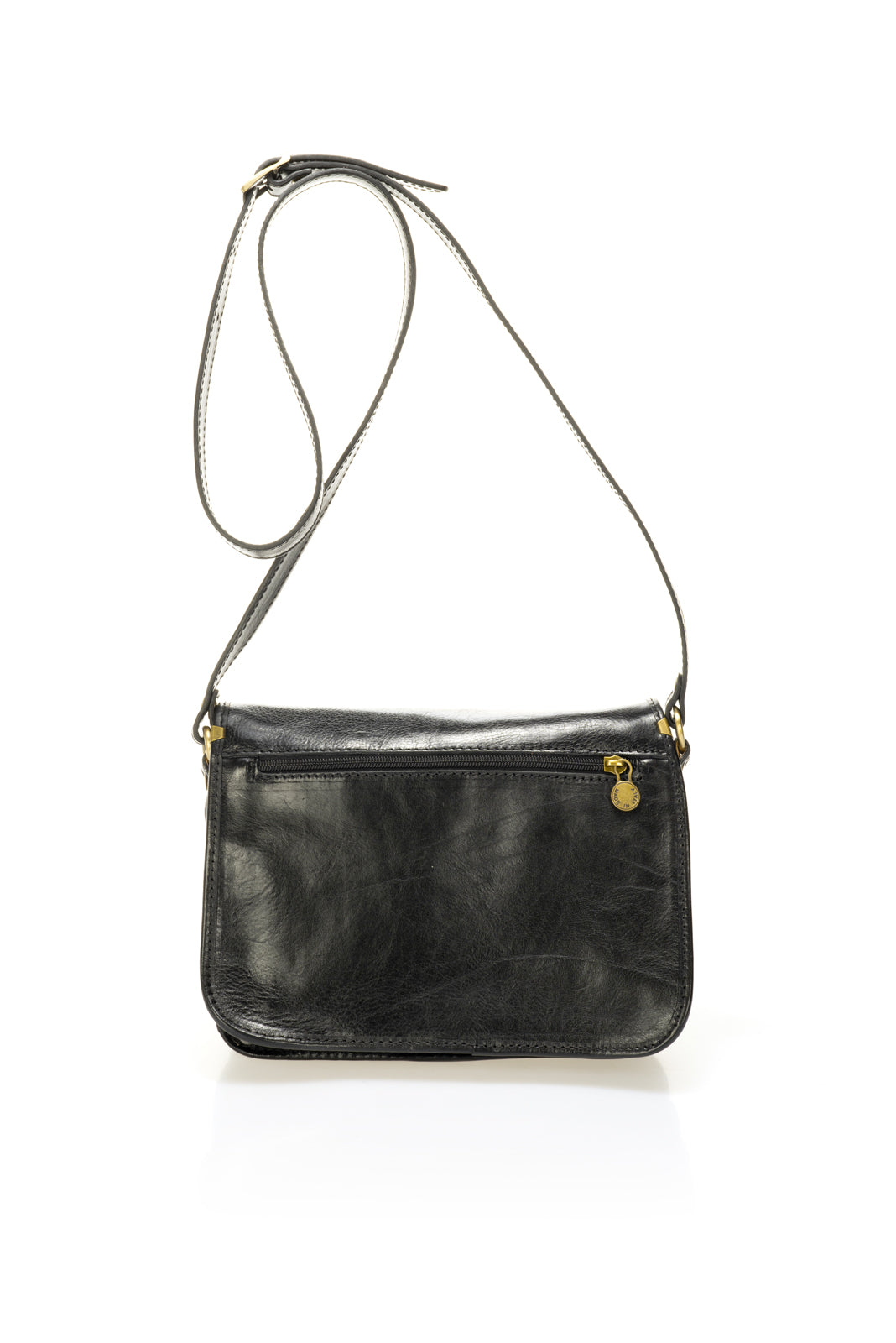 Leather Top Handle Bag 8037 - Black