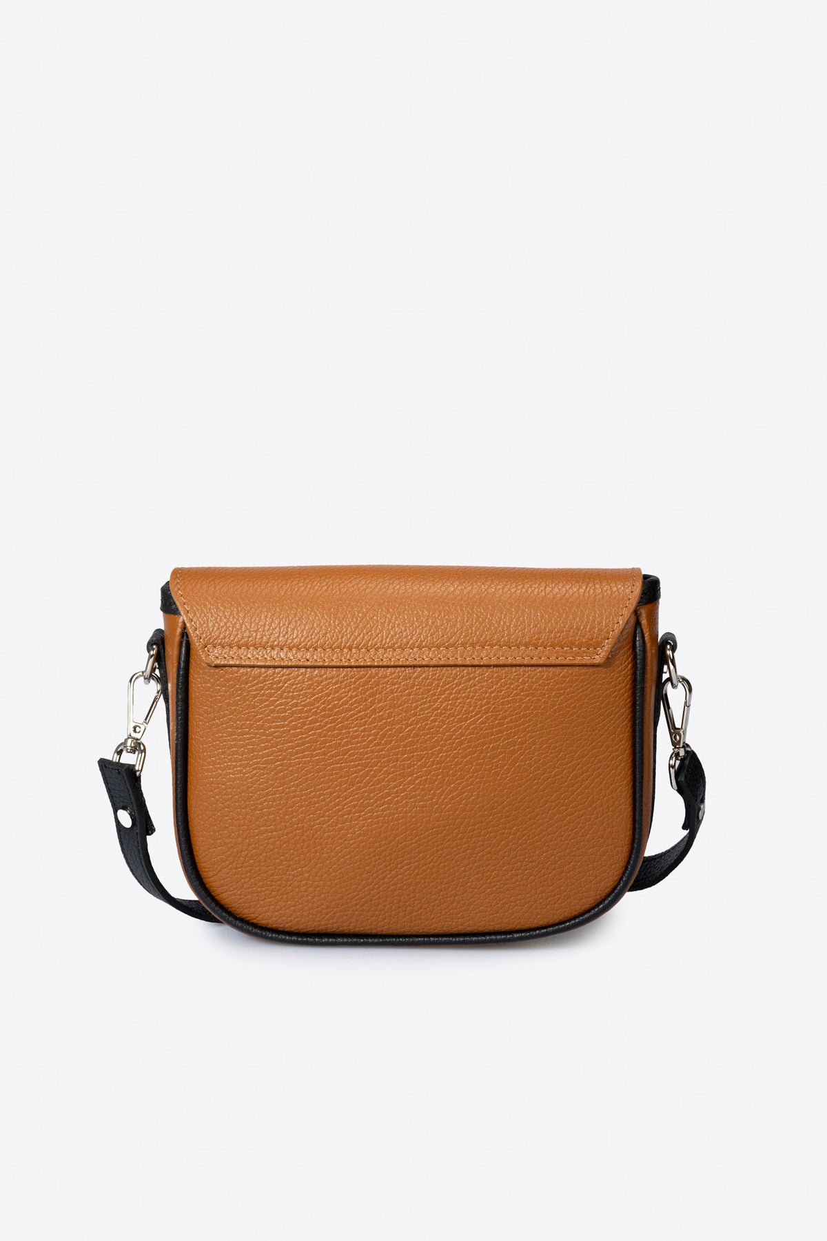 BELA Leather Crossbody Bag - Cognac+Black