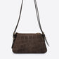 MIREILLE Leather Top Handle Bag - Dark Brown