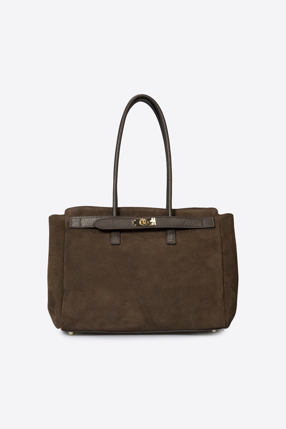 ZELIE Leather Top Handle Bag - Dark Brown