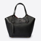 MIRTA Leather Top Handle Bag - Black