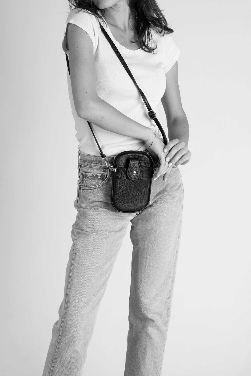Leather Crossbody Bag 6951 - Verde