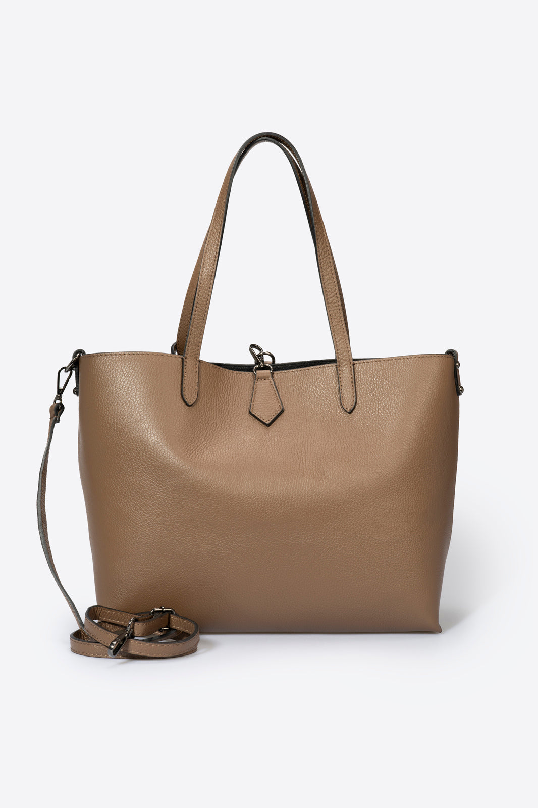 NIOBE Leather Tote Bag - Taupe