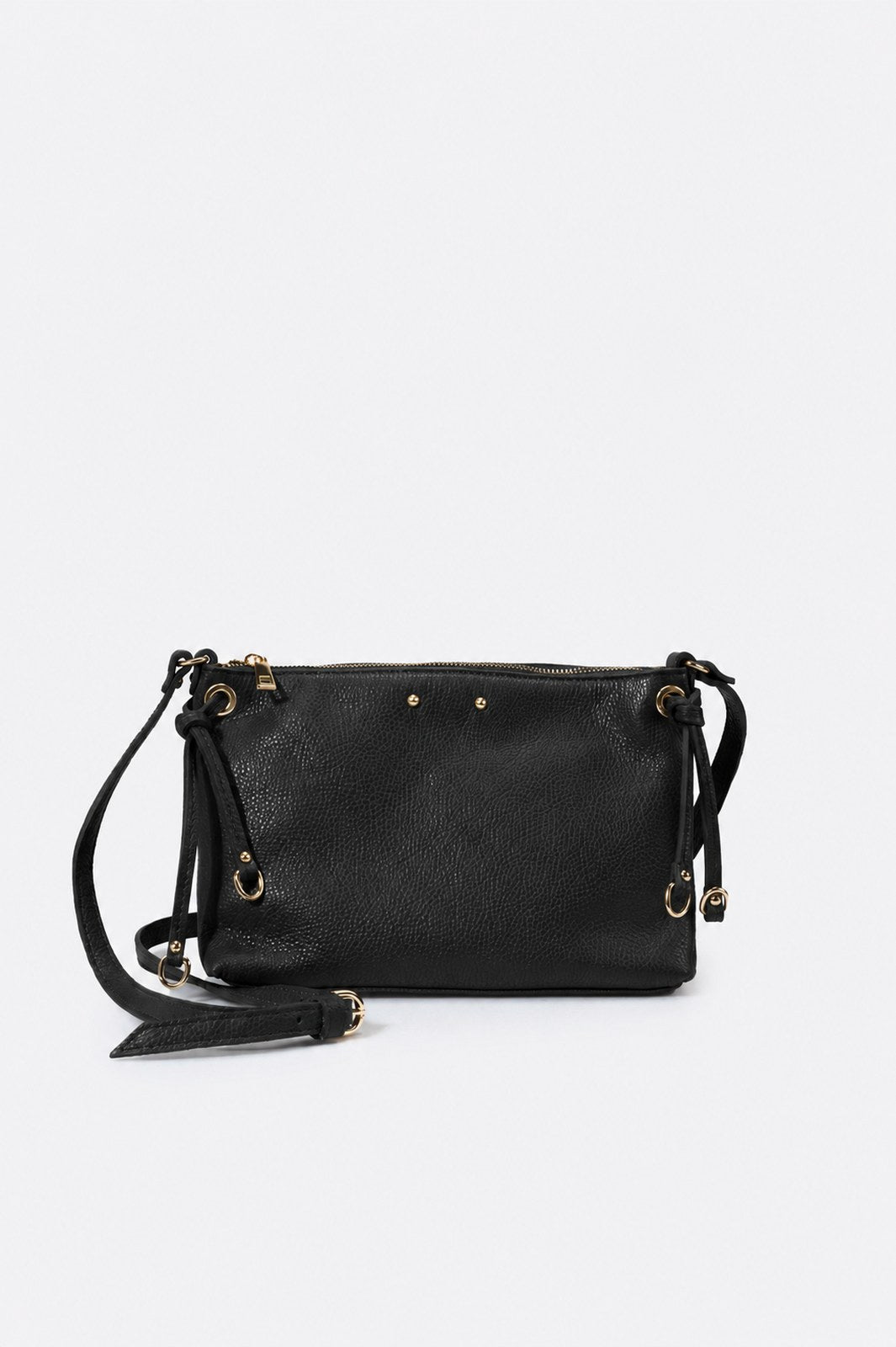 CASIA Leather Crossbody Bag - Nero