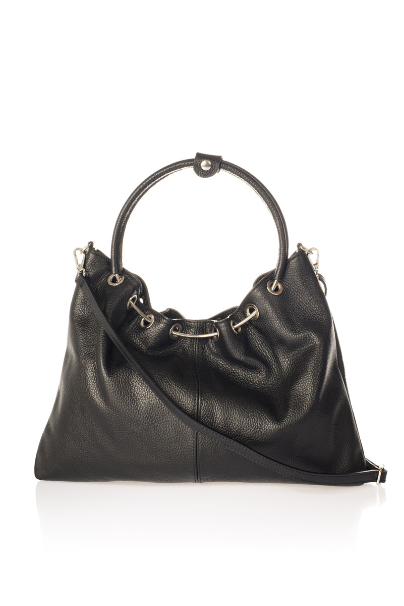 Leather Backpack 1018 - Black