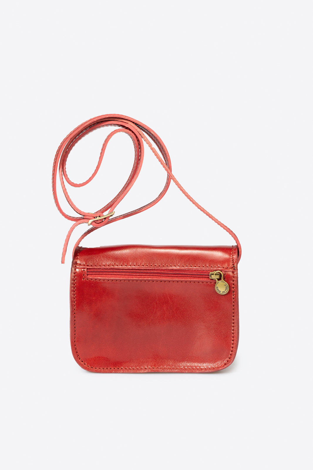 Leather Crossbody Bag 1045 - Red
