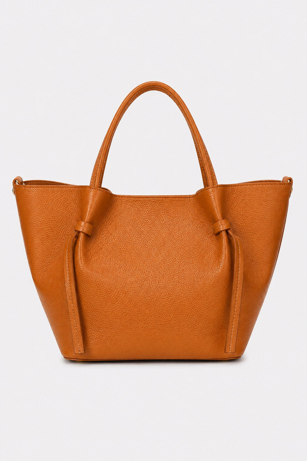 GIADA Leather Top Handle Bag - Cognac