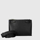 CAMILLE Leather Top Handle Bag - Black