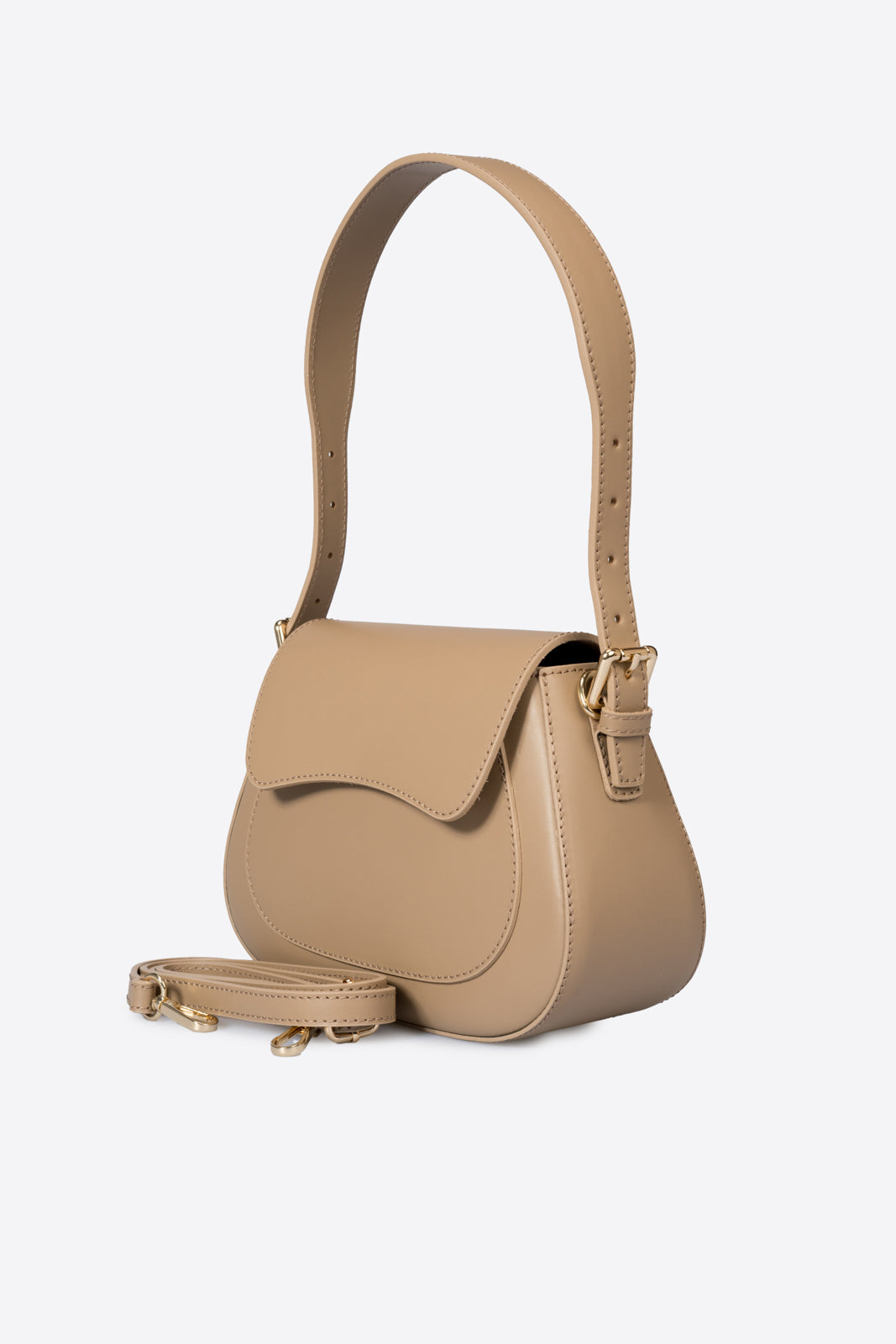 EDNA Leather Shoulder Bag - Fango
