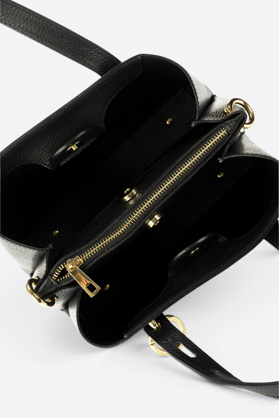 EMILY Leather Top Handle Bag - Black