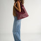 ZELDA Leather Top Handle Bag - Bordo