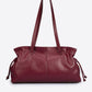 SAMANTHA Leather Top Handle Bag - Bordo