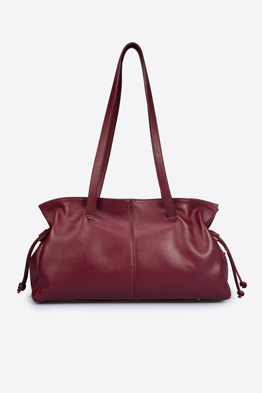 SAMANTHA Leather Top Handle Bag - Bordo