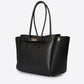 GRACIE Leather Top Handle Bag - Black