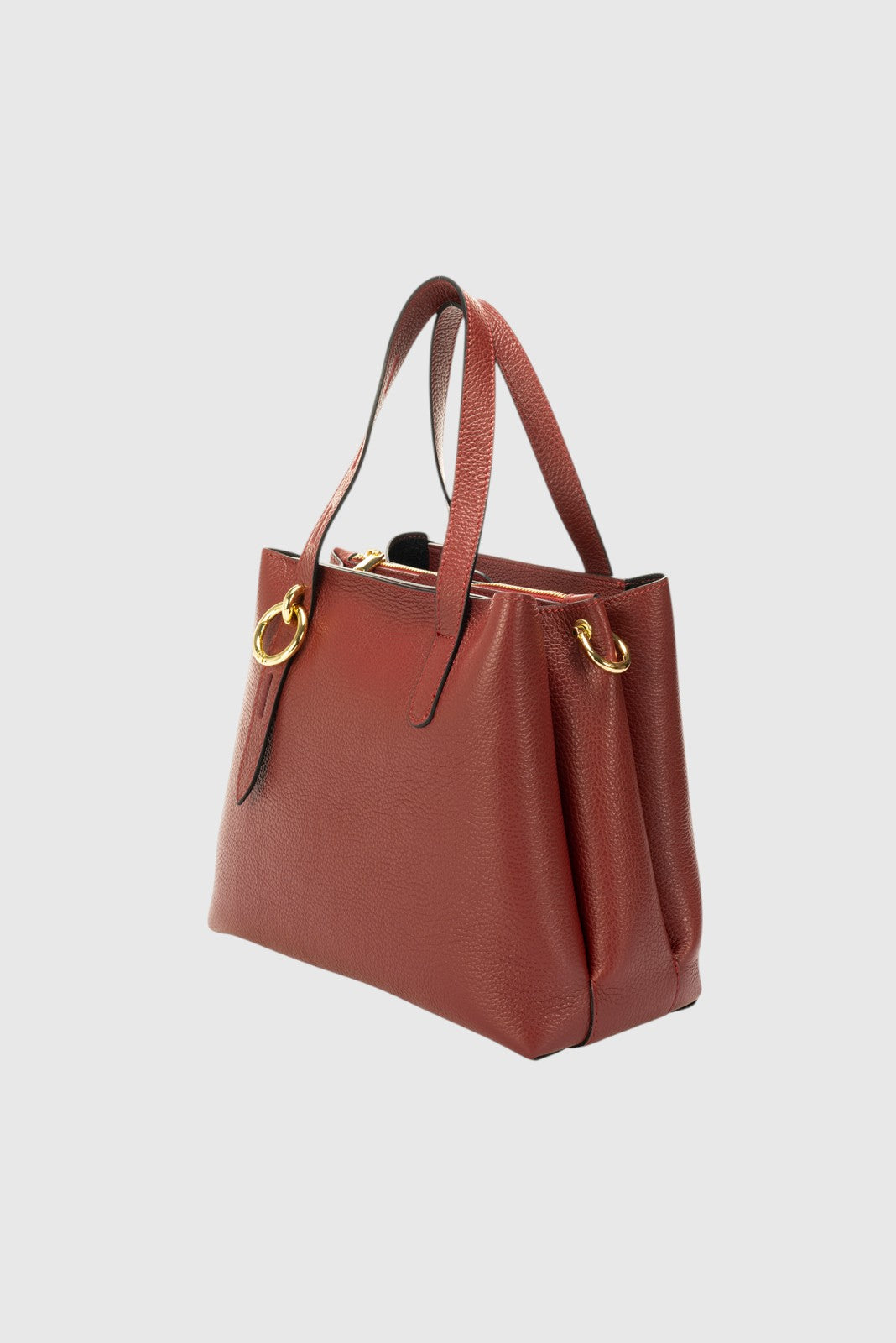 EMILY Leather Top Handle Bag - Bordo