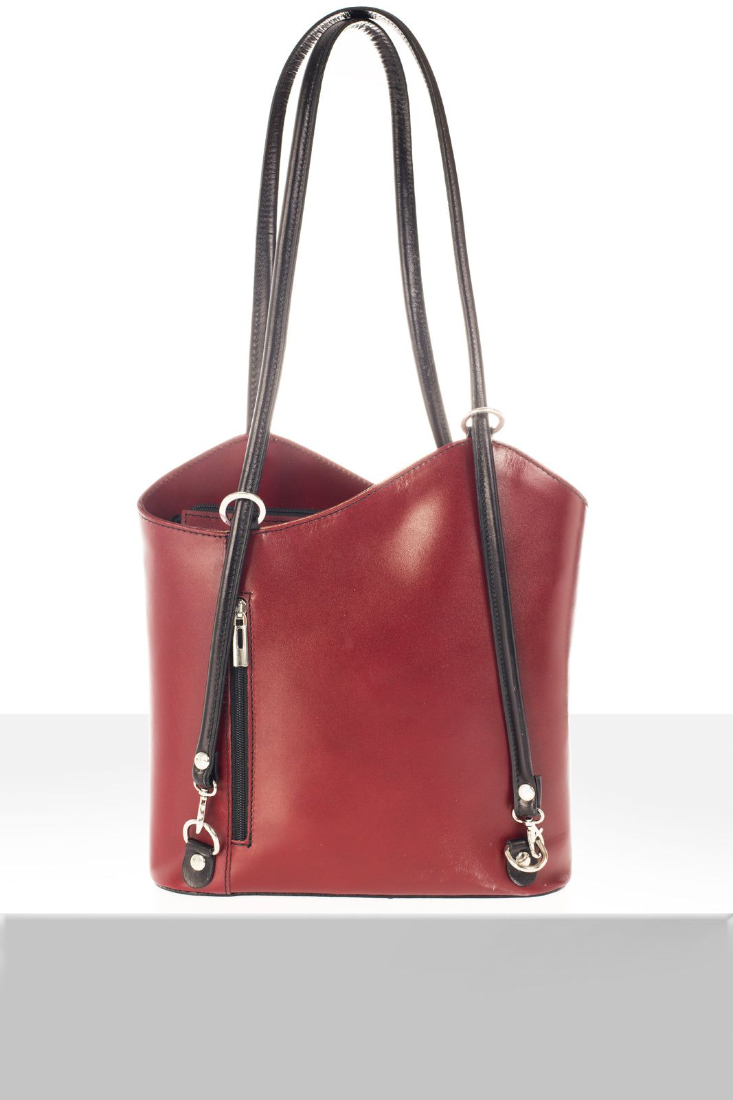 Leather Shoulder Bag 8039 - Red